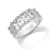 Thumbnail Image 2 of 0.40 CT. T.W. Baguette and Round Certified Lab-Grown Diamond Geometric Fashion Ring in Sterling Silver (F/SI2)