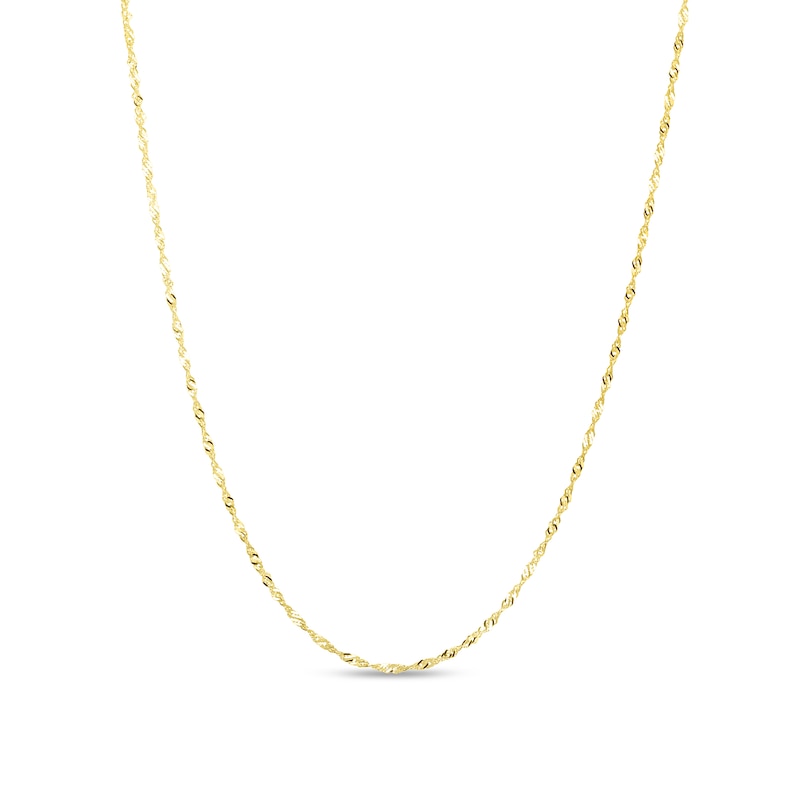 Main Image 1 of 2.2mm Singapore Chain Necklace in Semi-Solid 10K Gold - 20”