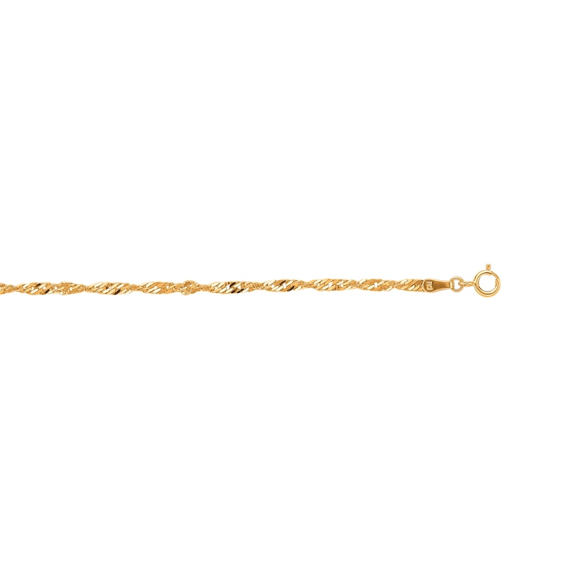 Main Image 2 of 2.2mm Singapore Chain Necklace in Semi-Solid 10K Gold - 20”