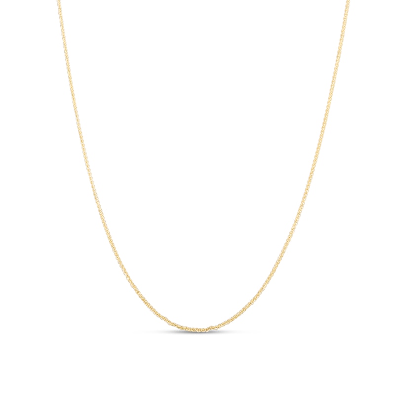 0.77mm Wheat Chain Necklace in Semi-Solid 10K Gold