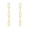 Paper Clip Link Drop Earrings in Hollow 14K Gold