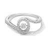 Thumbnail Image 1 of Unstoppable Love™ 0.30 CT. T.W. Certified Lab-Grown Diamond Oval Frame Bypass Ring in Sterling Silver (I/SI2)