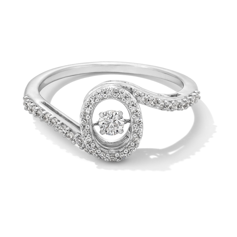 Unstoppable Love™ 0.30 CT. T.W. Certified Lab-Grown Diamond Oval Frame Bypass Ring in Sterling Silver (I/SI2)