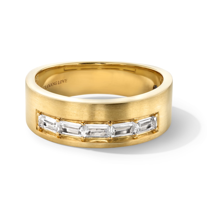 Vera Wang Love Collection Men's 0.37 CT. T.W. Baguette-Cut Diamond Five Stone Band in 14K Gold