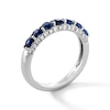 Thumbnail Image 2 of Vera Wang Love Collection Blue Sapphire and 0.29 CT. T.W. Diamond Edge Band in 14K White Gold