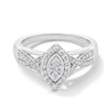 Thumbnail Image 1 of 0.33 CT. T.W. Marquise-Shaped Certified Lab-Grown Multi-Diamond Frame Crossover Promise Ring in Sterling Silver