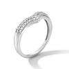 Thumbnail Image 3 of 0.25 CT. T.W. Diamond Triple Row Chevron Band in 10K White Gold