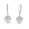 Thumbnail Image 1 of Unstoppable Love™ 0.12 CT. T.W. Certified Lab-Grown Diamond Heart Dangle Earrings in Sterling Silver (I/SI2)