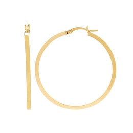 40.0mm Square Tube Hoop Earrings in Hollow 14K Gold