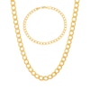 Thumbnail Image 1 of 5.1mm Curb Chain Necklace and Bracelet Set in Hollow 10K Gold