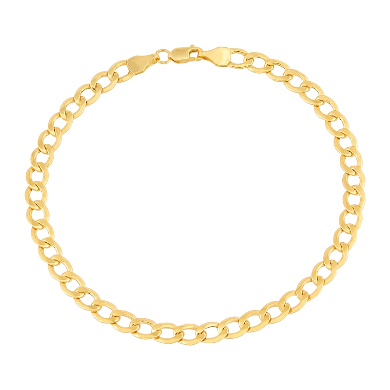 Main Image 3 of 5.1mm Curb Chain Necklace and Bracelet Set in Hollow 10K Gold
