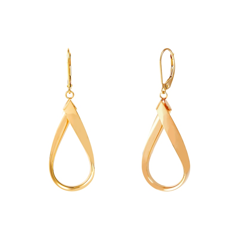 Main Image 1 of Open Teardrop Earrings in Solid 14K Gold