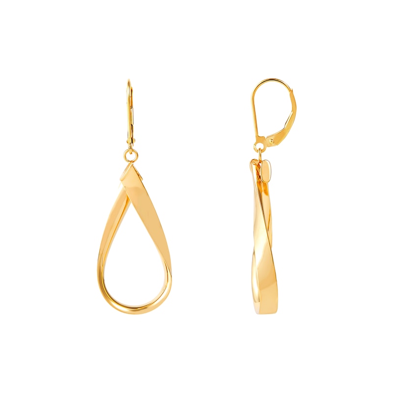 Main Image 2 of Open Teardrop Earrings in Solid 14K Gold