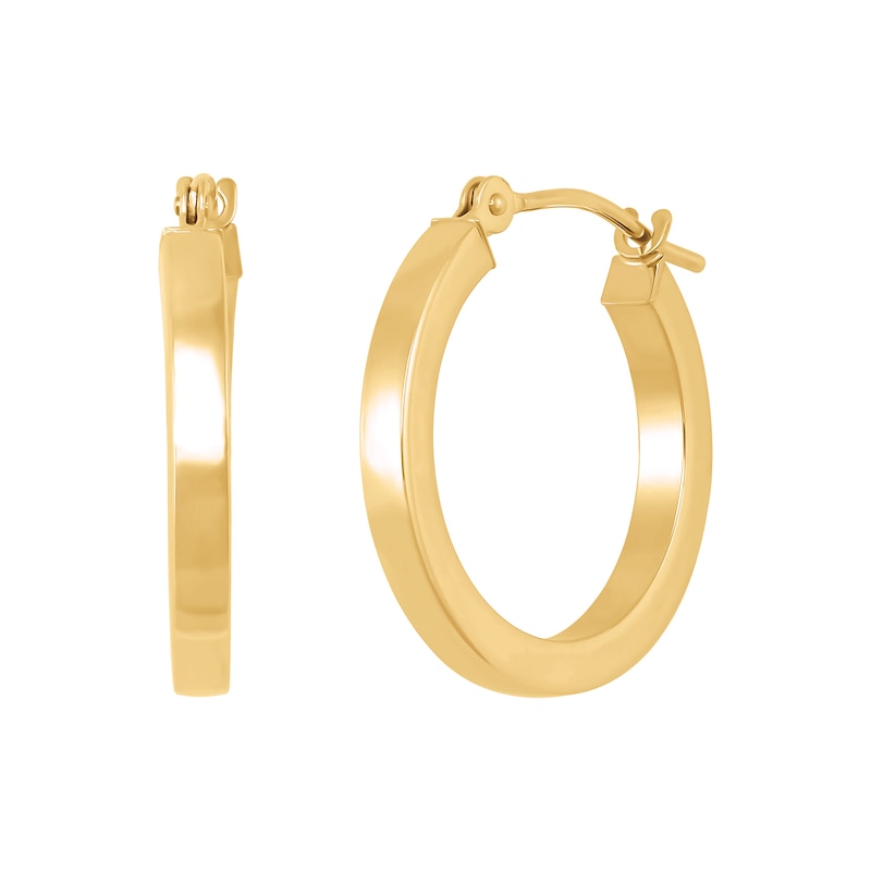 Main Image 2 of 17.0mm Square Tube Hoop Earrings in Hollow 14K Gold