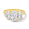 Thumbnail Image 1 of 3.50 CT. T.W. Certified Oval Lab-Grown Diamond Past Present Future® Three-Stone Engagement Ring in 14K Gold (F/VS2)