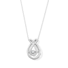 Thumbnail Image 1 of Unstoppable Love™ 0.10 CT. Certified Lab-Grown Diamond Solitaire Double Teardrop Pendant in Sterling Silver (F/SI2)