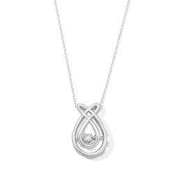 Unstoppable Love™ 0.10 CT. Certified Lab-Grown Diamond Solitaire Double Teardrop Pendant in Sterling Silver (F/SI2)