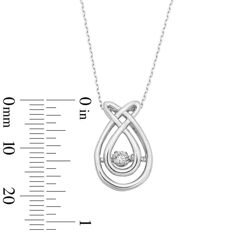 Main Image 4 of Unstoppable Love™ 0.10 CT. Certified Lab-Grown Diamond Solitaire Double Teardrop Pendant in Sterling Silver (F/SI2)