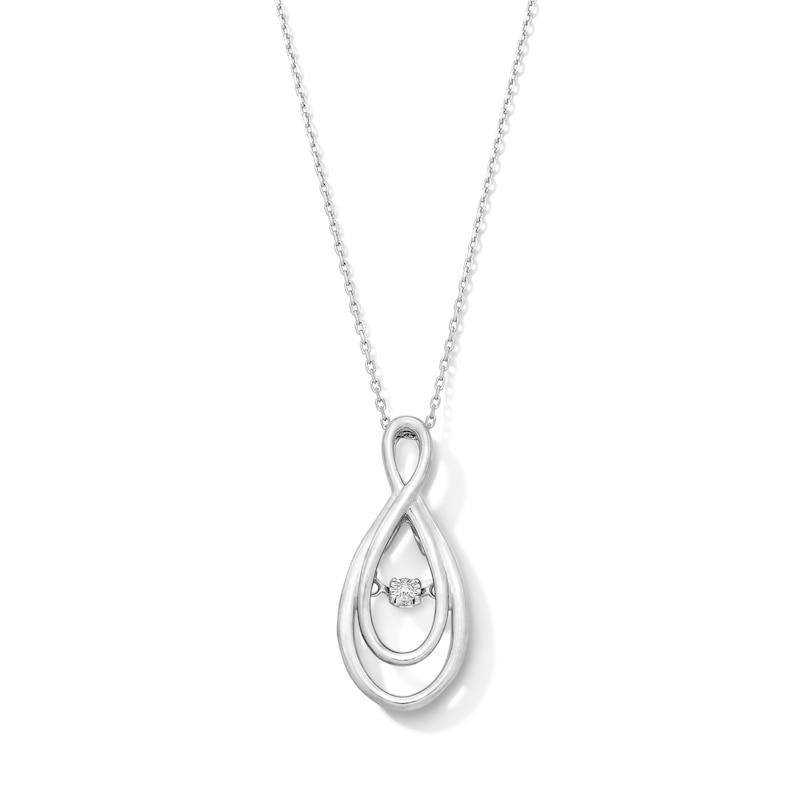 Main Image 1 of Unstoppable Love™ Certified Lab-Grown Diamond Accent Solitaire Double Infinity Pendant in Sterling Silver (F/SI2)