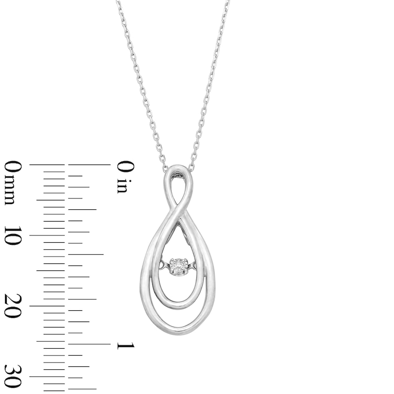 Main Image 4 of Unstoppable Love™ Certified Lab-Grown Diamond Accent Solitaire Double Infinity Pendant in Sterling Silver (F/SI2)