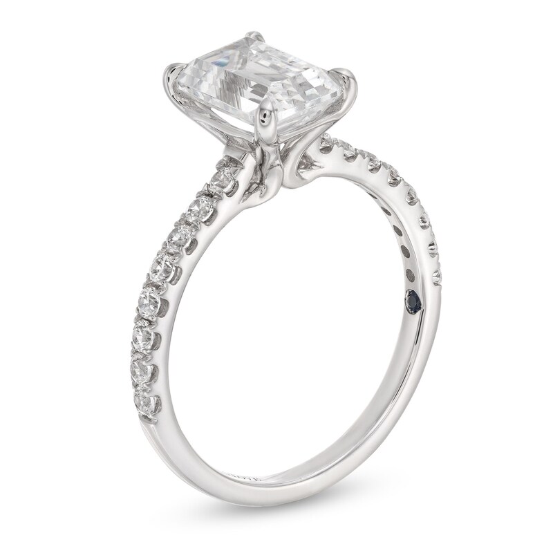 Main Image 3 of Vera Wang Love Collection 2.23 CT. T.W. Emerald-Cut Certified Lab-Grown Diamond Engagement Ring in 14K White Gold