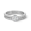 Thumbnail Image 1 of 1.00 CT. T.W. Diamond Bridal Set with Bezel-Set Centre Stone in 14K White Gold