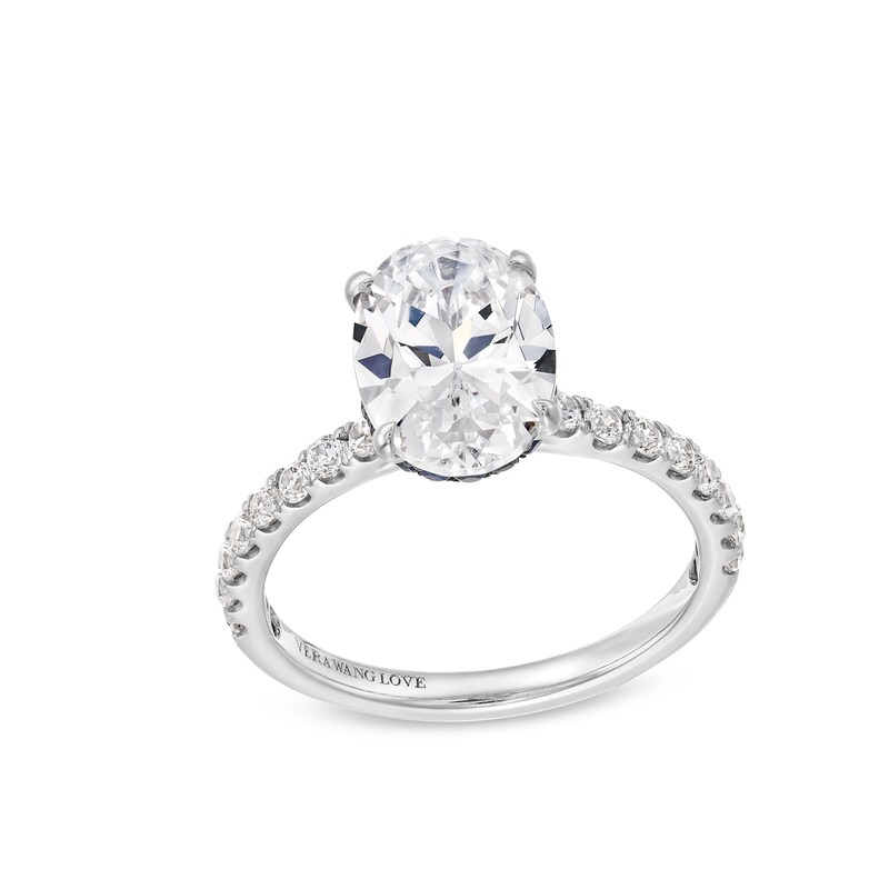 Main Image 1 of Vera Wang Love Collection 2.23 CT. T.W. Oval Certified Lab-Grown Diamond Engagement Ring in 14K White Gold (F/VS2)
