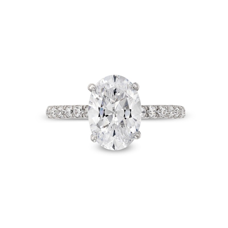 Main Image 4 of Vera Wang Love Collection 2.23 CT. T.W. Oval Certified Lab-Grown Diamond Engagement Ring in 14K White Gold (F/VS2)