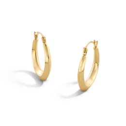 Knife-Edge Hoop Earrings in Hollow 10K Gold