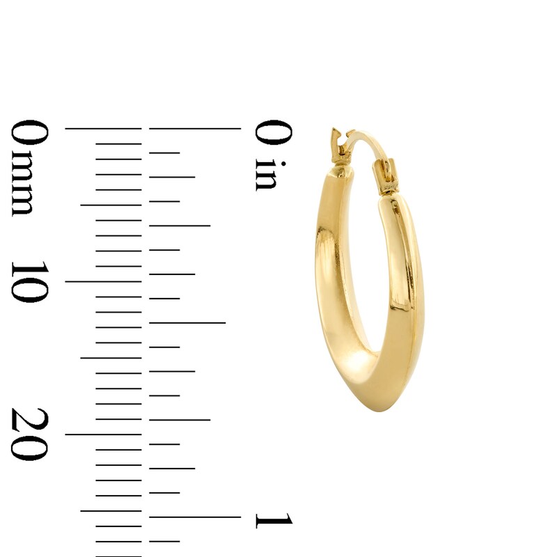Knife-Edge Hoop Earrings in Hollow 10K Gold