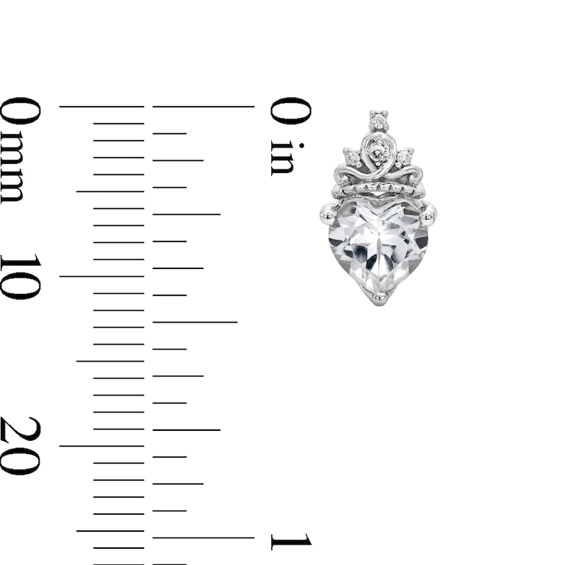 Enchanted Disney White Topaz Heart and 0.04 CT. T.W. Diamond Set in Sterling Silver - 19"