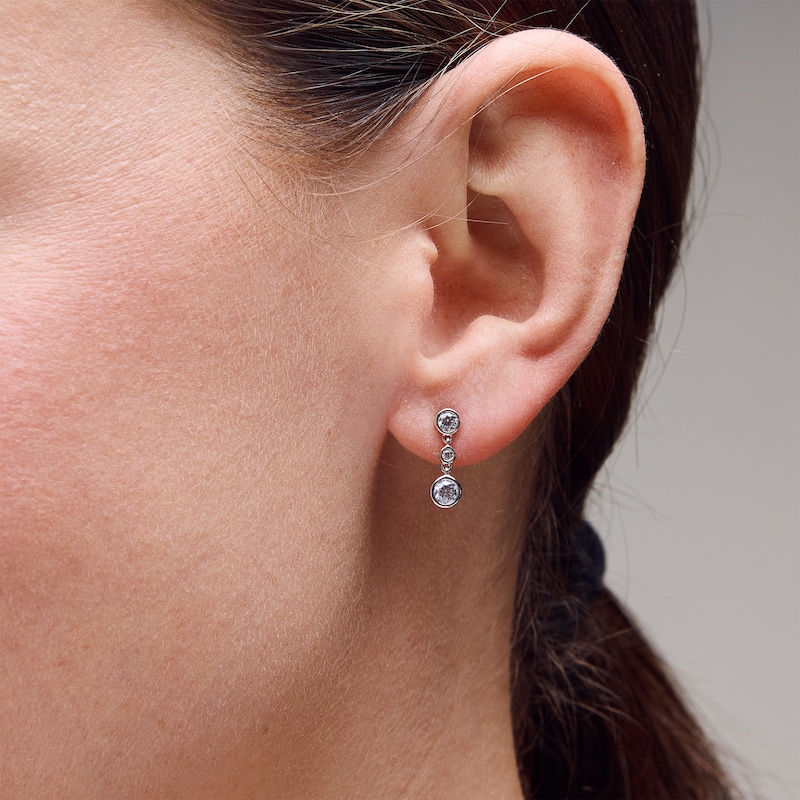 Shooting Star 0.50 CT. T.W. Certified Lab-Grown Diamond Trio Dangle Earrings in Sterling Silver (F/VS2)
