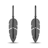 Thumbnail Image 1 of Enchanted Disney Villains Maleficent 0.145 CT. T.W. Black Diamond Feather Dangle Earrings in Black Sterling Silver