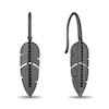 Thumbnail Image 2 of Enchanted Disney Villains Maleficent 0.145 CT. T.W. Black Diamond Feather Dangle Earrings in Black Sterling Silver