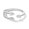 Thumbnail Image 1 of 0.30 CT. T.W. Pear-Shaped Certified Lab-Grown Diamond Open Fashion Ring in Sterling Silver (F/SI2)
