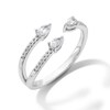 Thumbnail Image 2 of 0.30 CT. T.W. Pear-Shaped Certified Lab-Grown Diamond Open Fashion Ring in Sterling Silver (F/SI2)