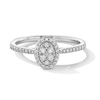 Thumbnail Image 1 of 0.25 CT. T.W. Oval-Shaped Certified Lab-Grown Multi-Diamond Frame Promise Ring in 10K White Gold (F/VS2)