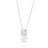 Thumbnail Image 2 of Freshwater Cultured Pearl and 0.14 CT. T.W. Lab-Grown Diamond Pendant in Sterling Silver (F/SI2)