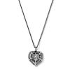 Thumbnail Image 1 of Enchanted Disney Villains Maleficent Heart-Shaped Quartz and 0.145 CT. T.W. Diamond Pendant in Sterling Silver - 19"