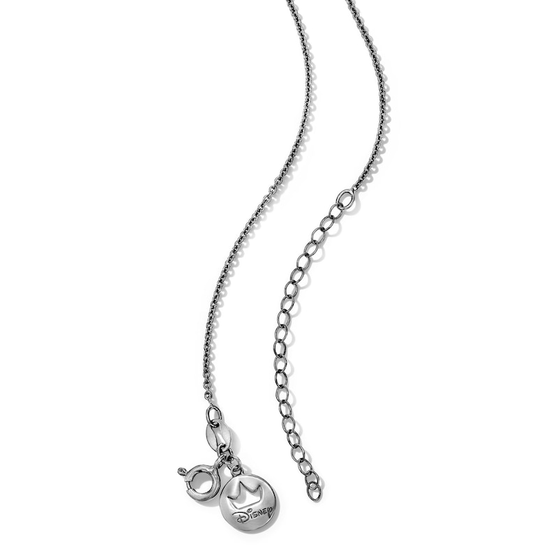 Main Image 3 of Enchanted Disney Villains Maleficent Heart-Shaped Quartz and 0.145 CT. T.W. Diamond Pendant in Sterling Silver - 19"