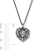 Thumbnail Image 6 of Enchanted Disney Villains Maleficent Heart-Shaped Quartz and 0.145 CT. T.W. Diamond Pendant in Sterling Silver - 19"
