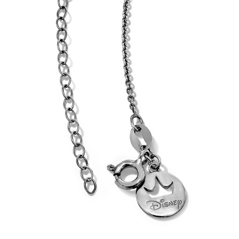 Main Image 5 of Enchanted Disney Villains Jafar Onyx and 0.065 CT. T.W. Black Diamond Heart Snake Pendant in Black Sterling Silver - 19”