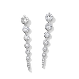 Shooting Star 2.00 CT. T.W. Certified Lab-Grown Diamond Vertical Drop Earrings in Sterling Silver (F/VS2)