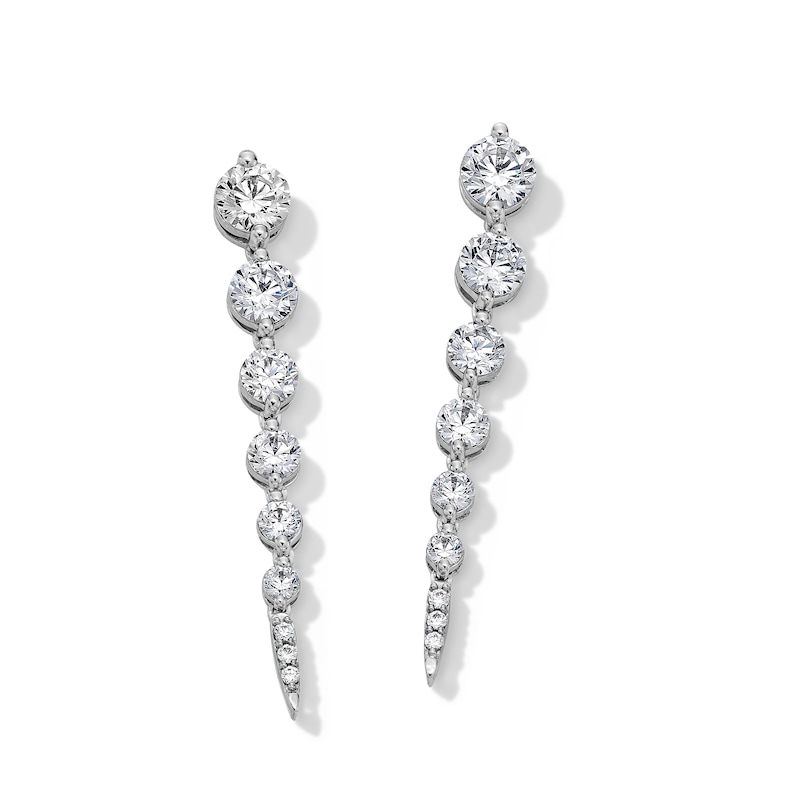 Shooting Star 2.00 CT. T.W. Certified Lab-Grown Diamond Vertical Drop Earrings in Sterling Silver (F/VS2)