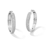 Thumbnail Image 1 of 0.50 CT. T.W. Certified Lab-Grown Diamond Double Row Hoop Earrings in Sterling Silver (F/VS2)