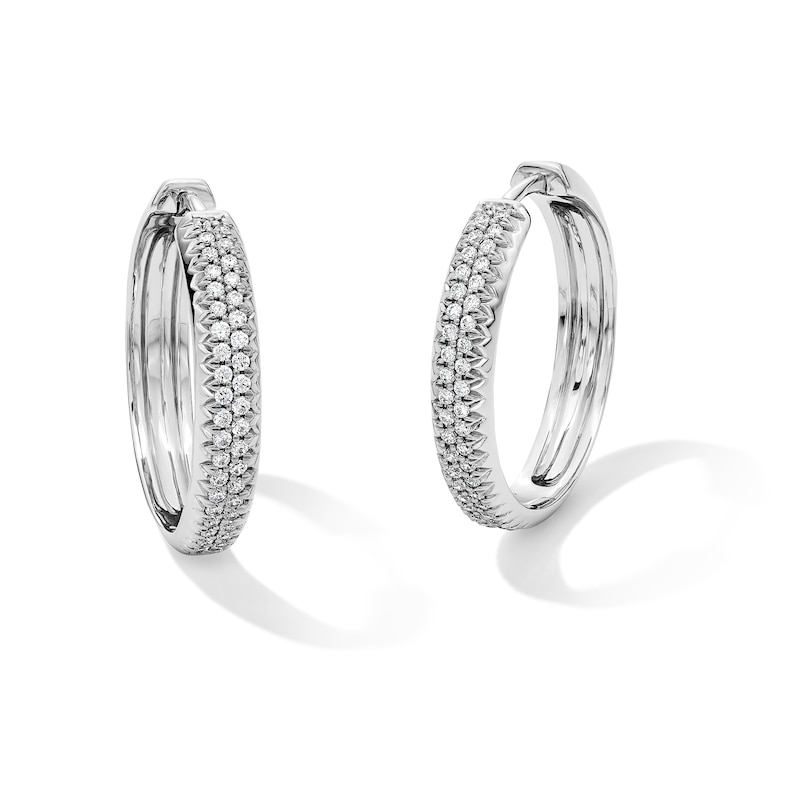 0.50 CT. T.W. Certified Lab-Grown Diamond Double Row Hoop Earrings in Sterling Silver (F/VS2)