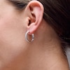Thumbnail Image 2 of 0.50 CT. T.W. Certified Lab-Grown Diamond Double Row Hoop Earrings in Sterling Silver (F/VS2)