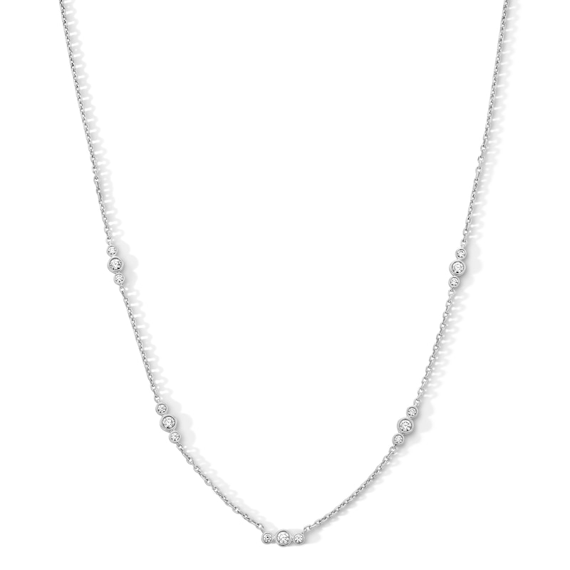 Shooting Star 0.50 CT. T.W. Certified Lab-Grown Diamond Trio Station Necklace in Sterling Silver (F/VS2)