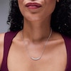 Thumbnail Image 2 of Shooting Star 0.50 CT. T.W. Certified Lab-Grown Diamond Curved Bar Necklace in Sterling Silver with 10K Gold Plate