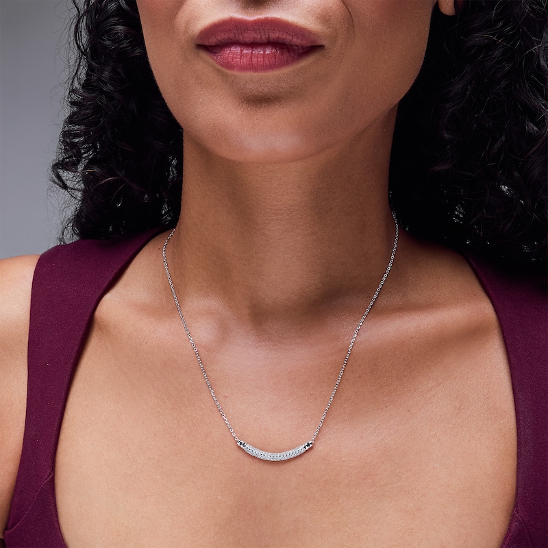 Shooting Star 0.50 CT. T.W. Certified Lab-Grown Diamond Curved Bar Necklace in Sterling Silver with 10K Gold Plate